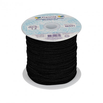 Шнур Gamma 1.2 мм GCS-1.2 декоративный 50 м ±0.2 м №041 черный (арт. GCS-1.2)