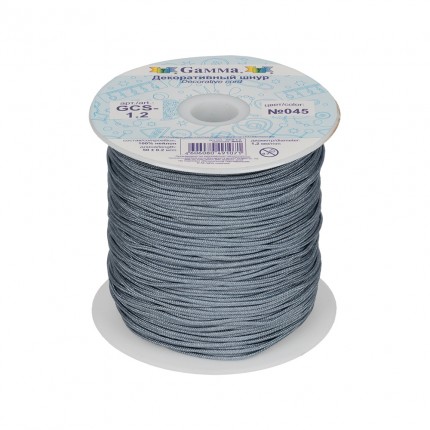 Шнур Gamma 1.2 мм GCS-1.2 декоративный 50 м ±0.2 м №045 серый (арт. GCS-1.2)