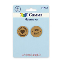 Gamma HND Нашивка "handmade" HND 02  02-2 круг бежевый 2 шт. 