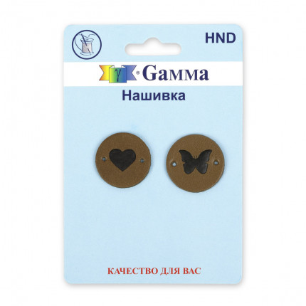 Нашивка handmade HND 05-1 круг коричневый 2 шт. (арт. HND 05-1)