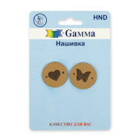 Gamma HND Нашивка "handmade" HND 05  05-2 круг бежевый 2 шт. 