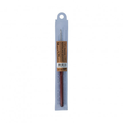 Для вязания "Gamma" HP крючок с пласт.ручкой металл d 1.75 мм 14 см в чехле . (арт. HP)
