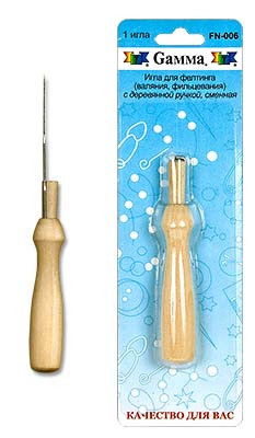 Игла для валяния (фелтинга) FN-006 с деревянной ручкой, №36 грубая сменная (арт. FN-006-36)