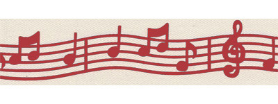 Лента декоративная с рисунком "Симфония", красный (арт. L6 001/065)