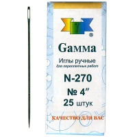 Gamma N-270 Иглы для шитья ручные N-270 для переплет. работ 4" в конверте, 25 шт 