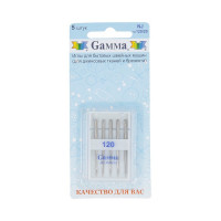 Gamma NJ №120 Иглы для быт. шв. машин "Gamma" NJ №120 для джинсы 5 шт в блистере М 