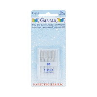 Gamma NJ № 80 Иглы для быт. шв. машин "Gamma" NJ № 80 для джинсы 5 шт в блистере М 
