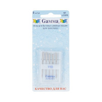 Gamma NT №110 Иглы для быт. шв. машин "Gamma" NT №110 для трикотажа 5 шт в блистере М 