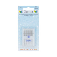 Gamma NU № 85 Иглы для быт. шв. машин "Gamma" NU № 85 универсальные 5 шт в блистере М 