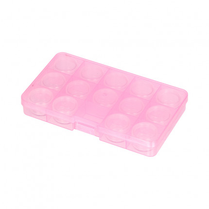 Коробка Gamma ОМ-042-110 для шв. принадл. пластик 17,7х10,2х2,3 см, цв. розовый/прозрачный (арт. OM-042-110)