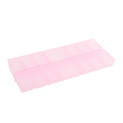 Коробка для шв. принадл. ОМ-043 пластик 24.2 x 10.5 x 2.75 см розовый\прозрачный (арт. ОМ-043)