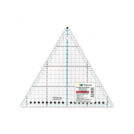 Линейка для пэчворка 20 x 23 см в пакете треугольник 60°, пластик Gamma QRL-09 (арт. QRL-09)
