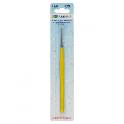 Для вязания "Gamma" RCH крючок с прорезин. ручкой сталь d 0.8 мм 13 см в блистере d 0.80 мм (арт. RCH)