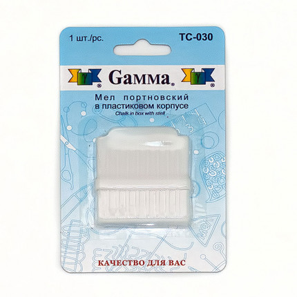 "Gamma" TC-030 Мел портн. с точилкой белый белый/в блистере (арт. TC-030)