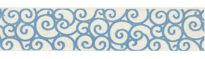 Лента декоративная с рисунком "Узоры", голубой (арт. Y1 001/049)