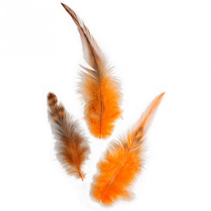 Декоративные перья, цвет - оранжевый (арт. 318011)