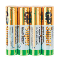 GP 24ARS-2SB4 Батарейки КОМПЛЕКТ 4 шт., GP Super, AAA (LR03, 24А), алкалиновые, мизинчиковые, в пленке, 24ARS-2SB4 
