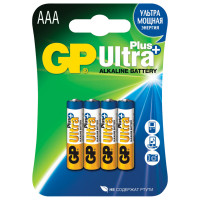 GP 24AUP-2CR4 Батарейки КОМПЛЕКТ 4 шт., GP Ultra Plus, AAA (LR03, 24А), алкалиновые, мизинчиковые, блистер, 24AUP-2CR4 