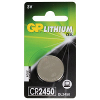 GP CR2450-2C1 Батарейка GP Lithium, CR2450, литиевая, 1 шт, в блистере, CR2450-2C1 