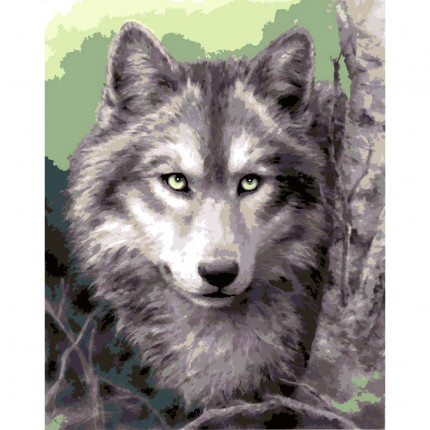 Схема для вышивания серия 10.000 Канва/ткань с рисунком "Grafitec" серия 10.000 50 см х 40 см 10.503 Серый волк