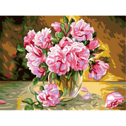 Схема для вышивания серия 11.000 Канва/ткань с рисунком "Grafitec" серия 11.000 60 см х 50 см 11.888 Розовые розы