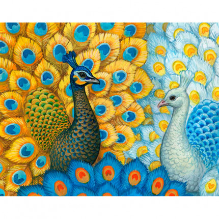 Схема для вышивания серия 12.000 Канва/ткань с рисунком "Grafitec" серия 12.000 80 см х 60 см 12.302 Экзотические павлины