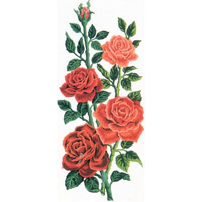 Схема для вышивания серия 8.000 Канва/ткань с рисунком "Grafitec" серия 8.000 60 см х 30 см 8.014 Алые розы