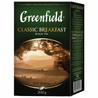 GREENFIELD 0792-10 Чай GREENFIELD (Гринфилд) "Classic Breakfast", черный, листовой, 200 г, картонная коробка, 0792-10 