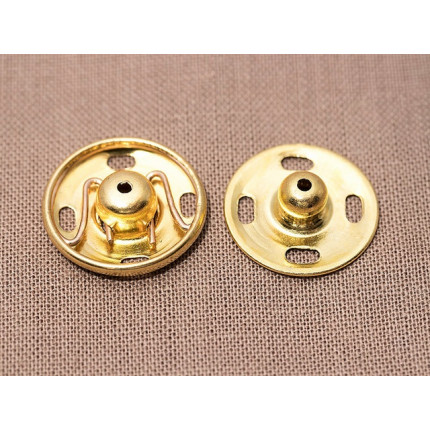 Кнопки пришивные металлическая  с защитой от коррозии, золото (арт. 420.15.G)