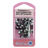 Hemline 435.B Люверсы с устройством для установки, чёрный 
