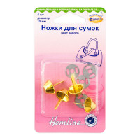 Hemline 4506C.GD Ножки для сумок 15 мм, 4 шт, металл, золотой 