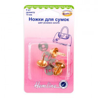 Hemline 4506C.RG Ножки для сумок 15 мм, розовое золото 