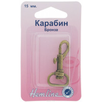 Hemline 482.15.B Карабин бронза 15 мм 