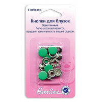 Hemline Кнопки для блузок "Hemline" 440.EM в блистере, 11 мм, зеленый Кнопки для блузок "Hemline" 440.EM в блистере, 11 мм, зеленый 