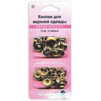 Hemline Кнопки для одежды HEMLINE 405R.G золото, металл 15 мм, 12 шт. Кнопки для одежды HEMLINE 405R.G золото, металл 15 мм, 12 шт. 