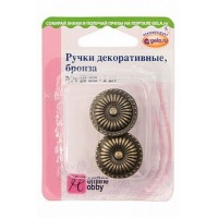 Hemline Ручки декоративные металлические «Hemline Hobby» 11.129/G002, 24х20 мм. 2 шт, цвет бронза Ручки декоративные металлические «Hemline Hobby» 11.129/G002, 24х20 мм. 2 шт, цвет бронза 