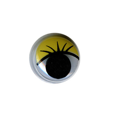 Глазки круглые MER-15  с бегающими зрачками цв. d 15 мм  желтый (уп. 2шт. - 1 пара) (арт. MER-15)