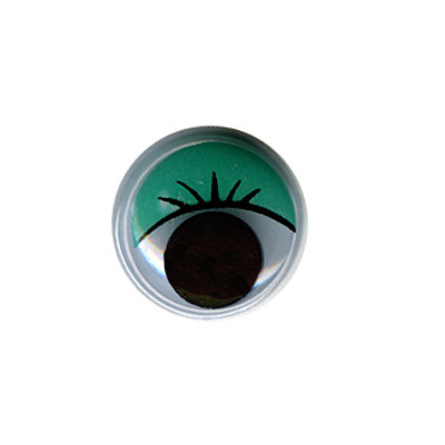 Глазки круглые MER-15  с бегающими зрачками цв. d 15 мм  зеленый (уп. 2шт. - 1 пара) (арт. MER-15)