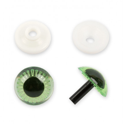 Глаза пластиковые с фиксатором PGSL-13F d 13 мм 10 шт.( 5 пар) зеленый (арт. PGSL-13F)