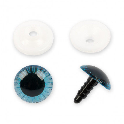 Глазки пластиковые с фиксатором PGSL-18F  d 18 мм 2 шт.(1 пара) синий (арт. PGSL-18F)