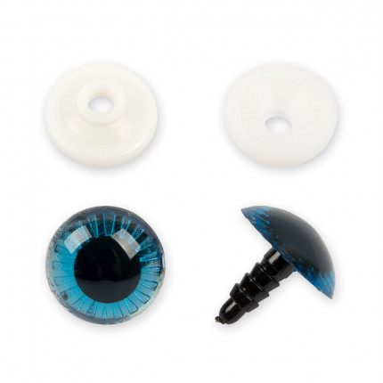 Глаза пластиковые с фиксатором PGSL-20F  d 20 мм синий (уп. 2шт. - 1 пара) (арт. PGSL-20F)