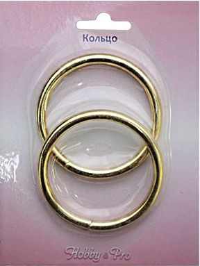 Кольцо разъемное (50*5,0 мм), яркое золото