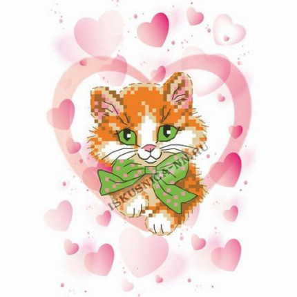 Схема для вышивания 8223 Рисунок на канве «Искусница» 8223 Влюбленный котик 16*20 см