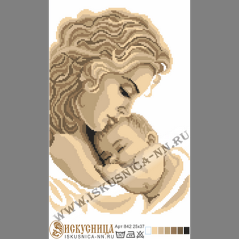 В625 Схема для вышивки бисером или крестом Мать и дитя