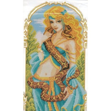 Набор для вышивания крестом «Искусница» 4002 Девушка и питон 21х37 см (арт. Набор для вышивания крестом «Искусница» 4002 Девушка и питон 21х37 см)