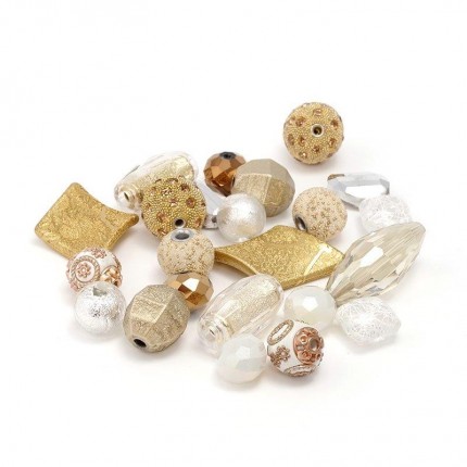 Набор декоративных бусин Inspirations 7066 Белое золото