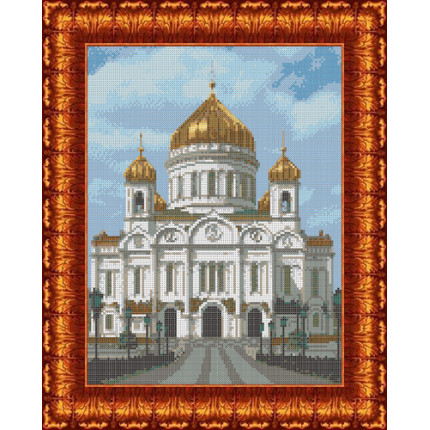 Схема для вышивания Канва-схема для креста «Каролинка» КК-024 Храм Христа Спасителя, 23х30 см Канва с рисунком для вышивки крестом «Каролинка» КК-024 Храм Христа Спасителя, 23х30 см