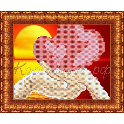 Набор для вышивания КБЛН(ч)5009 Влюблённые сердца