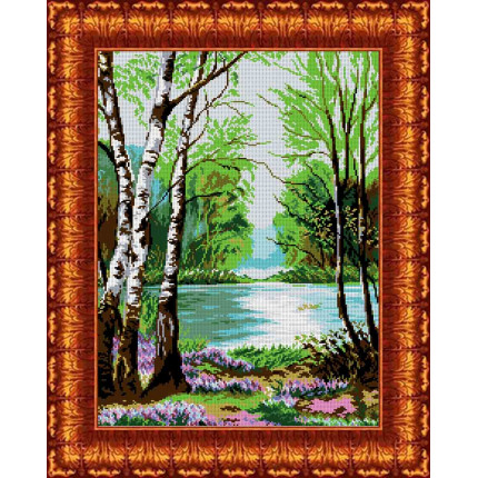 Рисунок-схема на ткани «Каролинка»    "У реки" КБП-2007 (арт. КБП-2007)