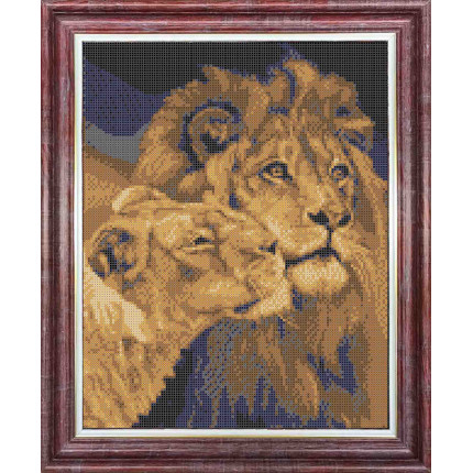 Схема для вышивания КБЖ 3034 Лев и львица